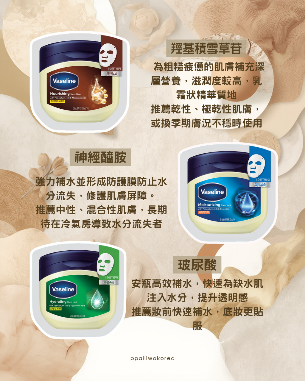 韓國Vaseline®Sheet Mask Pack 23ml 10pcs
