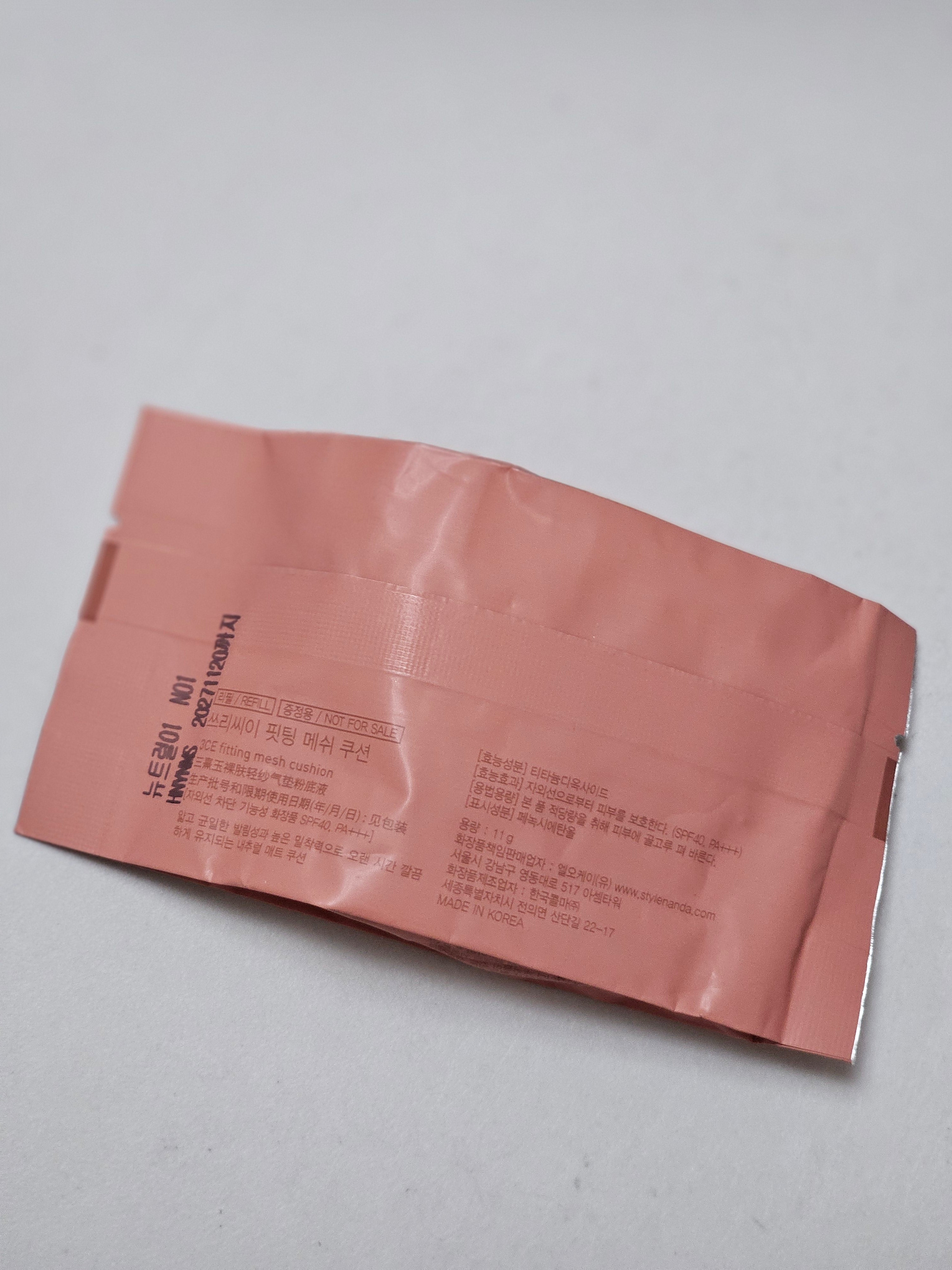 現貨  | 3CE SPF40/PA+++水霧持久氣墊補充裝  #N01 11g EXP20/11/2027