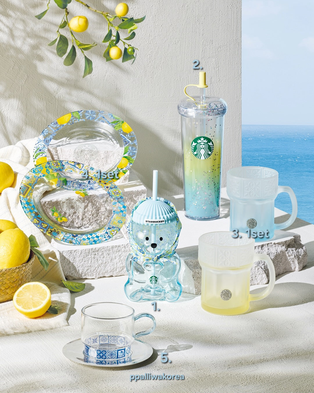 韓國starbucks SS26 夏季系列 限量熊仔造型玻璃杯