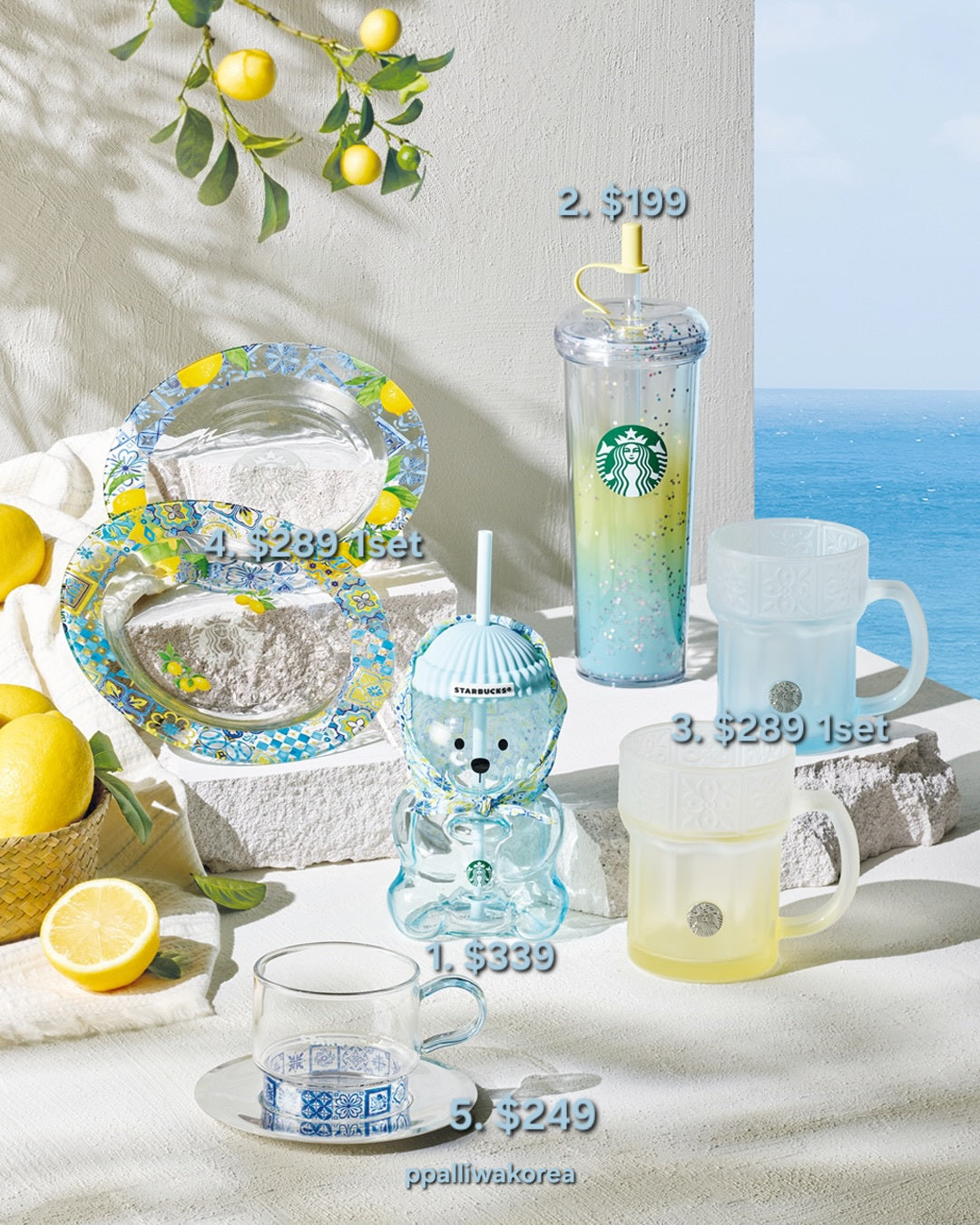 韓國starbucks SS26 夏季系列 限量熊仔造型玻璃杯